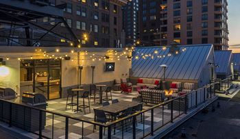 Rooftop terrace with firepit